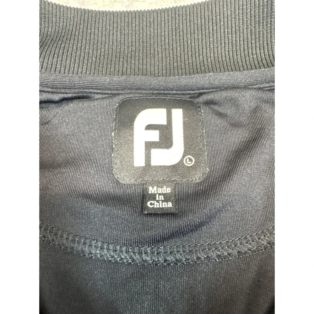 FootJoy Blackwolf Run Golf Pullover Mens Large Black Quarter Zip Performance L